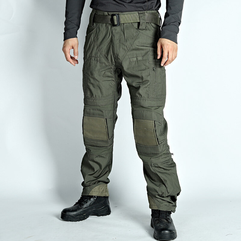 Mens Outdoor Cargo Pants Wear Resistant Multiple Pockets Hiking Training Trousers Male Waterproof Loose Pants Spring Autumn