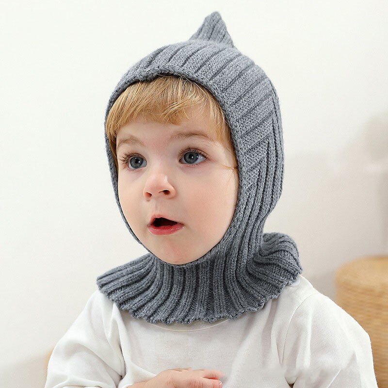 Jesienno-zimowy nowy nowonarodzony szydełkowane dla dziecka ciepły czapka szalik chłopiec dziewczynka niemowlę jednolita moda sweter kapelusz dziecko wiatroszczelne nauszniki czapki