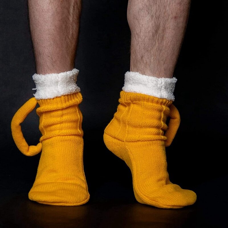 Funny Creative Floor Socks Holiday Party Creative Knit Socks Fashionable Beer Socks