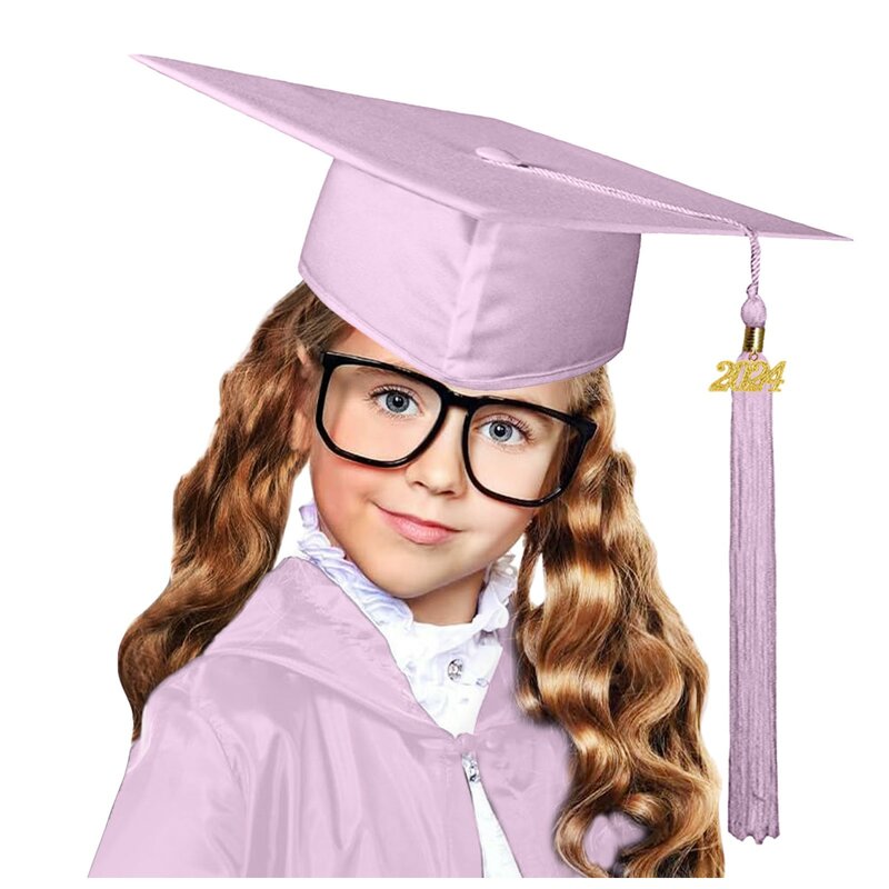 Conjunto de gorro con borlas para niños, uniformes escolares para niños, vestido de graduación para preescolar, guardería, chal, 2024