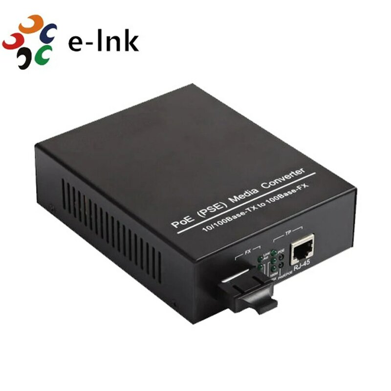 Convertidor de medios Gigabit PoE, convertidor de medios de fibra SC a Ethernet, IEEE 100, 3af/at, fuente de alimentación integrada de 30W, 10/1000/802 Mbps