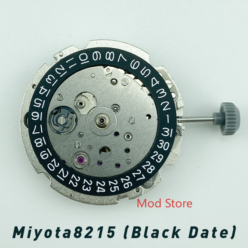 Bezpłatny metalowy pierścień/śruby/trzpień nowa wersja Miyota8215 ruch z czarnym kółkiem daty (data na 3)