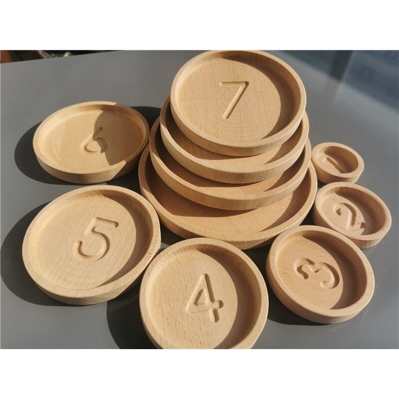 ألعاب طريقة منتسوري الخشبية الجوز الإطار عد المجلس الهرم صينية أرقام رقمية شعرت كرات للأطفال التعلم المبكر