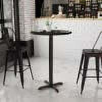 30'' Round Black Laminate Top Bar Table Kitchen Counter Height Dining Table Bistro Pub Cocktail Table