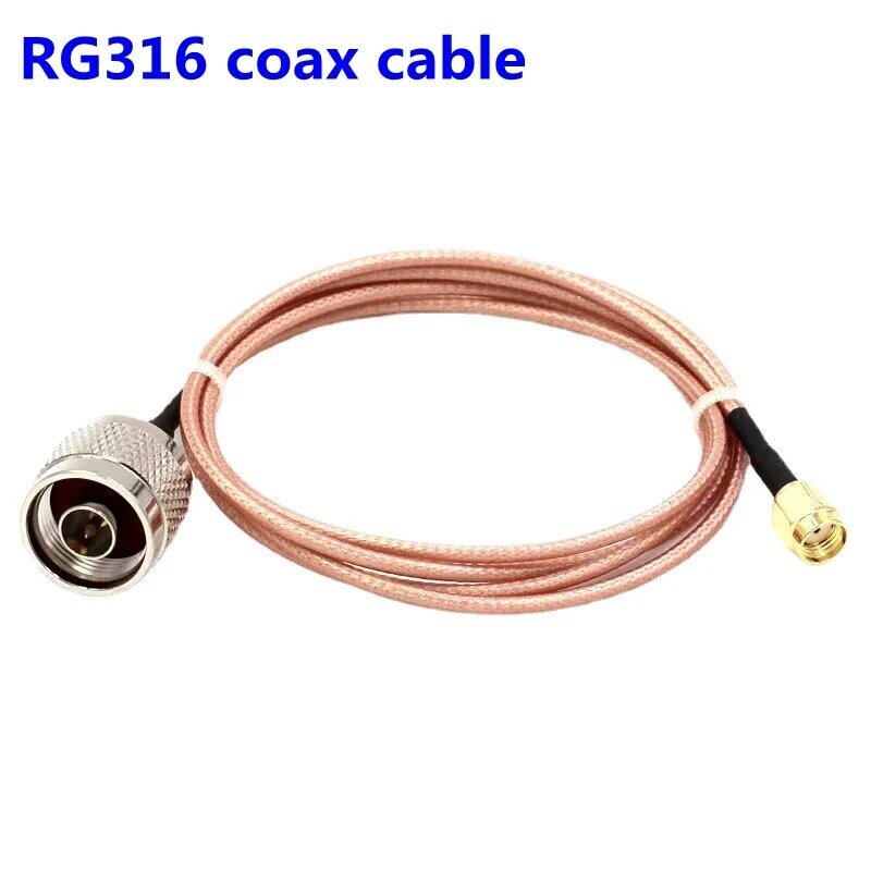 Cable RG316 N macho hembra a SMA macho hembra conector de extensión N tipo L16 a RPSMA engarzado para RG-316 de baja pérdida coaxial cobre latón