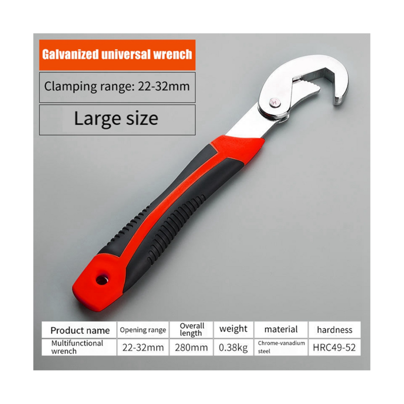 Multifuncional ajustável Pipe Wrench, Industrial Hardware Tool, tipo gancho, S Universal