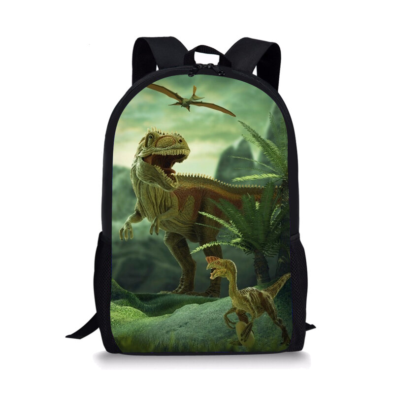大容量恐竜パターンスクールバッグ子供、学生ブックバッグ、ランドセル、女の子と男の子のためのランドセル、旅行バックパック