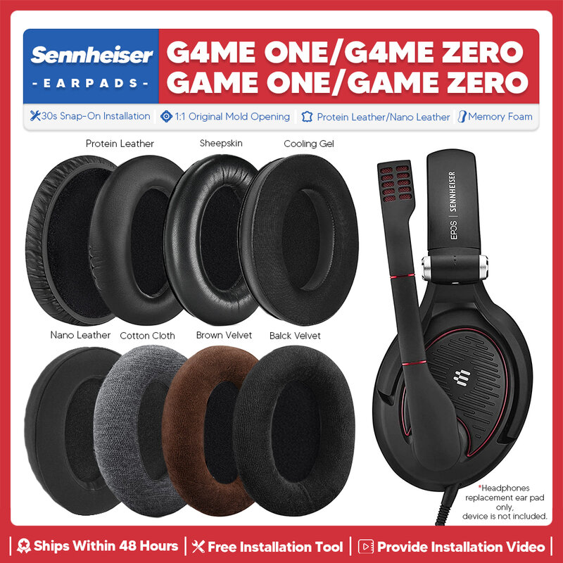 Almohadillas de repuesto para auriculares Sennheiser G4ME One Game Zero G4ME Zero, accesorios para auriculares, funda de espuma viscoelástica