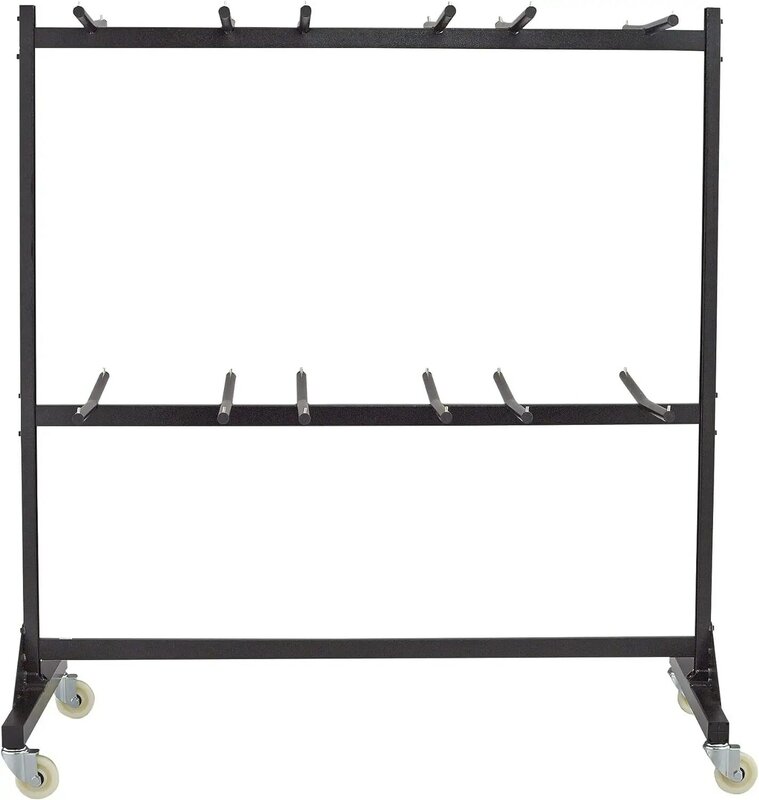 Safco Two-Tier Folding Chair Cart,Heavy Duty Black Powder Coated Storage Cart,Holds 84 Chairs,Commercial-Grade Steel for Increas