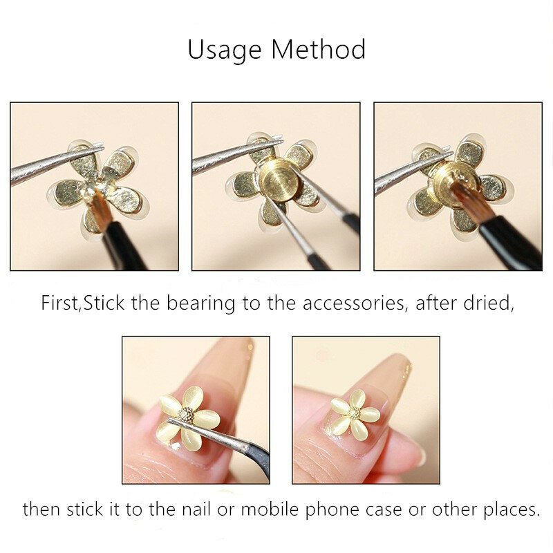 SNASAN-Mini rodamiento giratorio de 10 piezas para decoración de uñas, accesorios hechos a mano para decoración de joyas