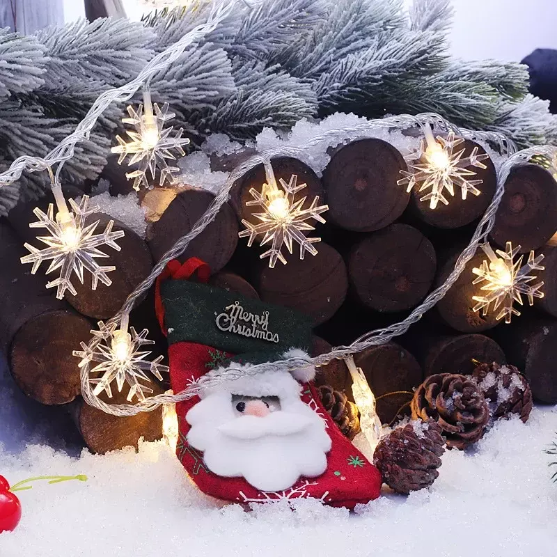 12M Zonne-Sneeuwvlok Led Lichtslinger Kerstverlichting Slinger Outdoor Nieuwjaar Kerstboom Huis Tuin Decoraties Lamp