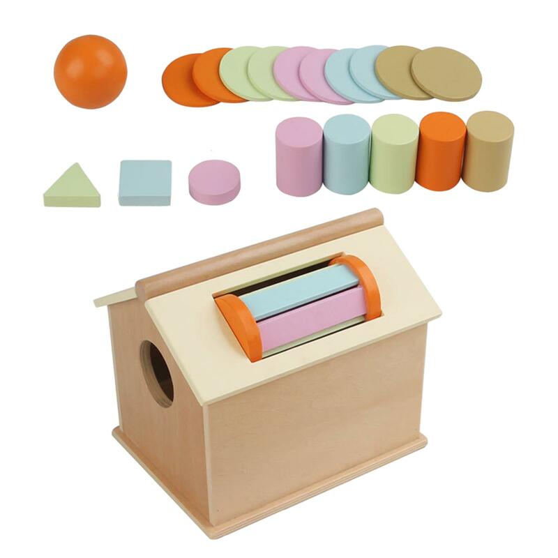 Holz Montessori Spielzeug Ball Münze Tropfen Spielzeug haus für Babys Lernspiel zeug Objekt Permanenz Box Holz spielzeug für Babys