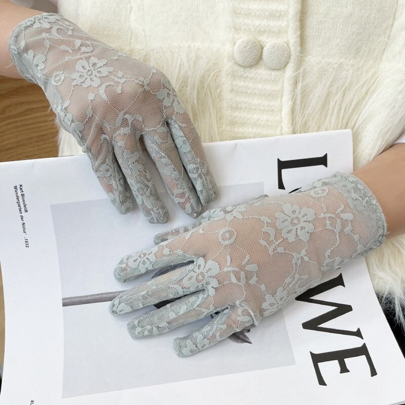 Guanti in pizzo Touch Screen 2024 guanti da sposa altamente elastici anti-uv guanti larghi e traspiranti per la protezione solare sport all'aria aperta