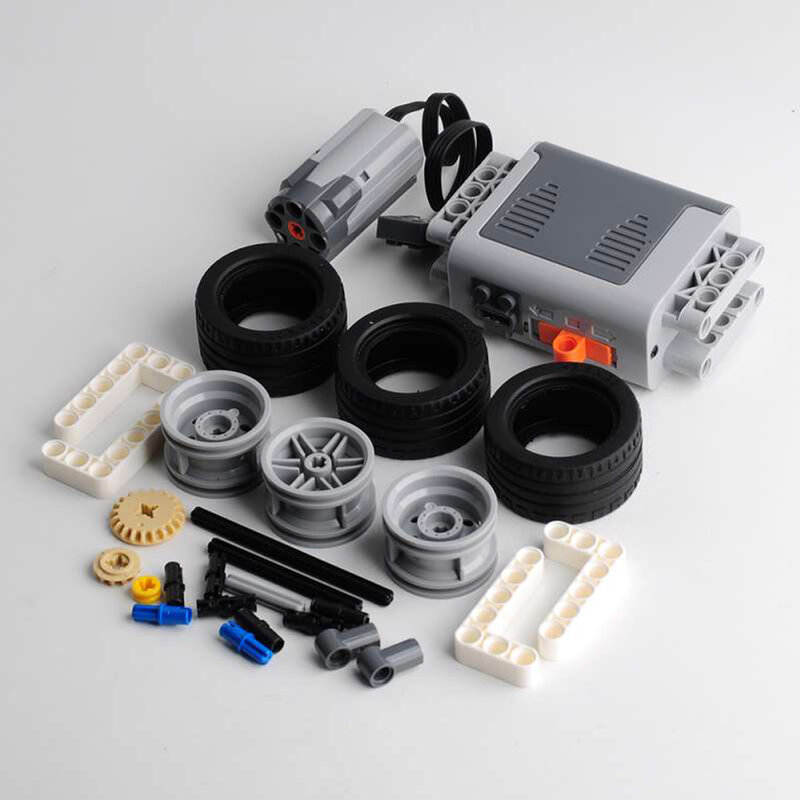 Moc técnico triciclo conjunto tijolos kit aa bateria caixa m motor compatível com legoeds blocos de construção 8883 8881 power group brinquedo