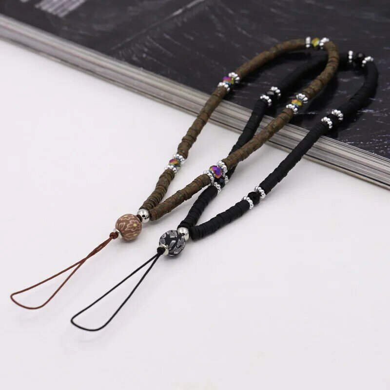 Fashion Women's Jewelry Mobile Phone Chain Handmade Beaded Clay Chain Ropes Anti-Lost Phone Lanyard Accessories Wholesale