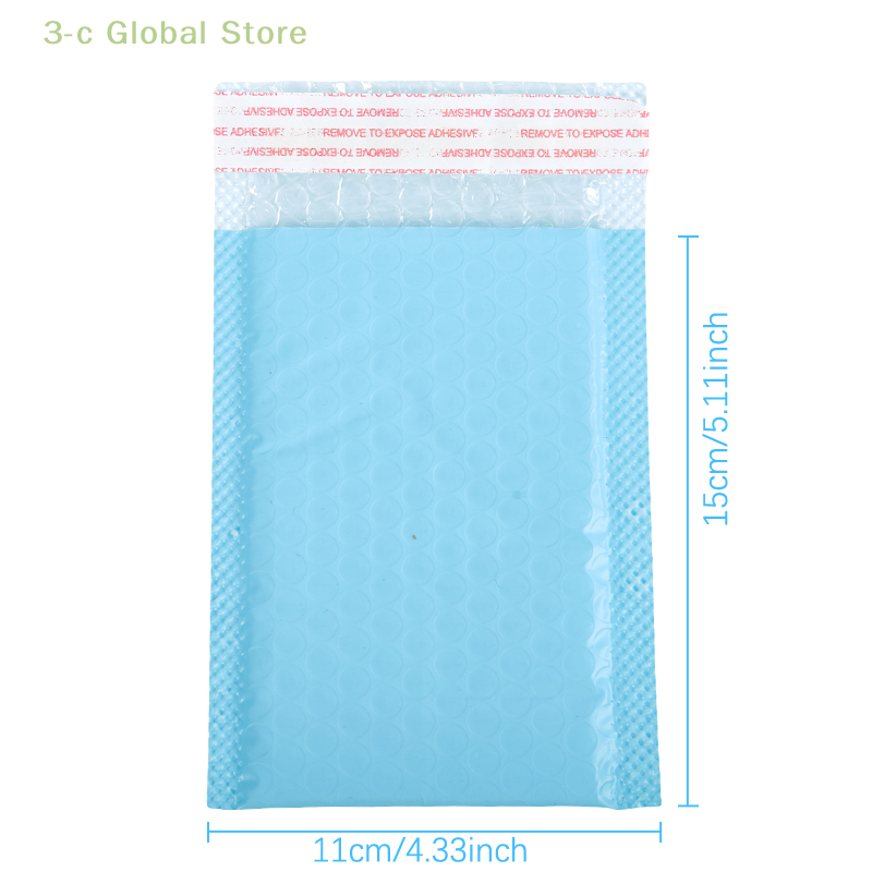 10ชิ้นถุงไปรษณีย์ฟองน้ำสีฟ้าอ่อนซองจดหมายแบบแพลลิ่งปิดด้วยตนเองถุงบับเบิ้ลขนาดเล็กสำหรับธุรกิจ