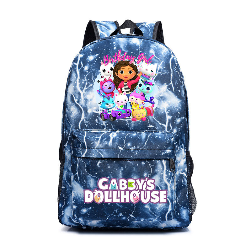 Gabby's Dollhouse bolsa con estampado de dibujos animados para niños, mochila informal, bolsa escolar para estudiantes adolescentes, bolsa de viaje de varios colores