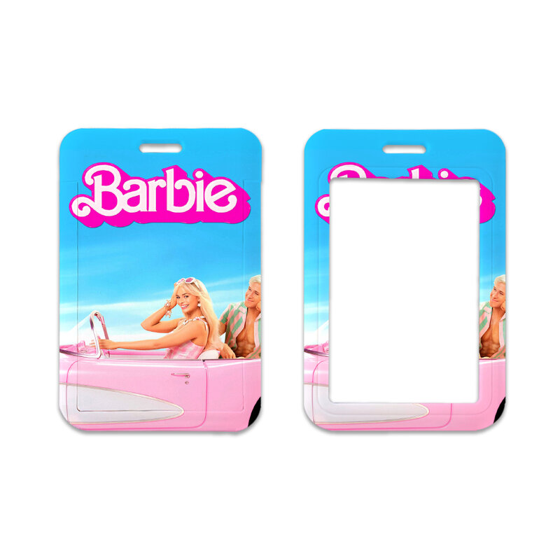 Porte-carte Kawaii pour femme, cordon de couverture de carte de débit, badge, porte-clés Barbie, vente en gros W