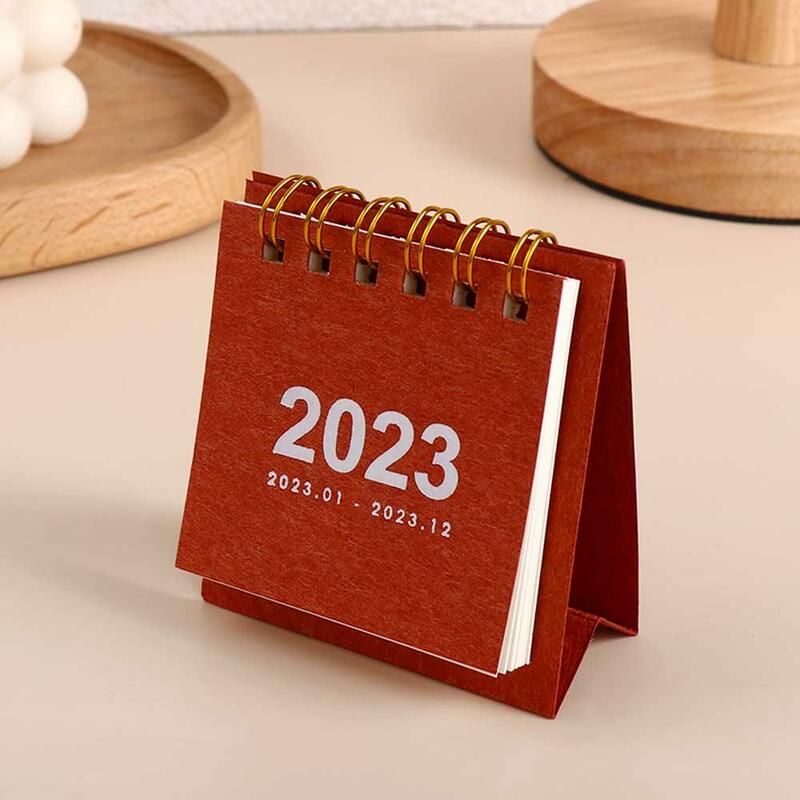 Mini calendário monocromático de papel, agendador diário, planejador de mesa, organizador, mesa, 2023, 2022