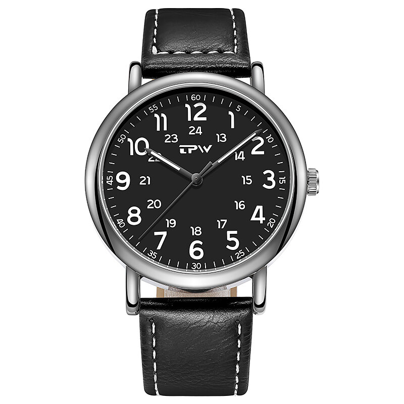 Weekender-Relógio de pulseira de couro PU masculino, casual, movimento japonês, 40mm