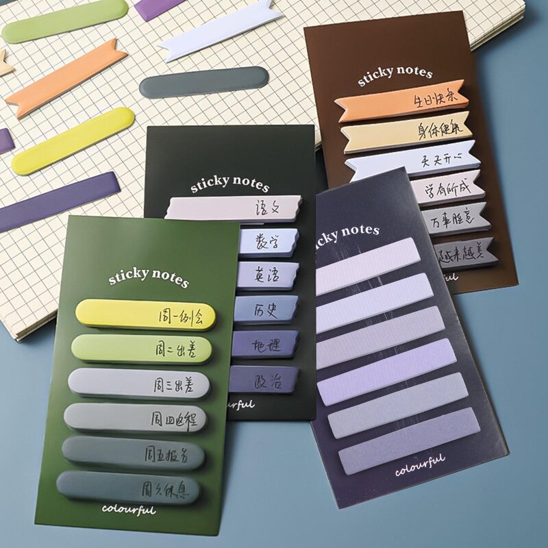Índice portátil abas bookmarks adesivo papel remove limpar morandi cores 120x