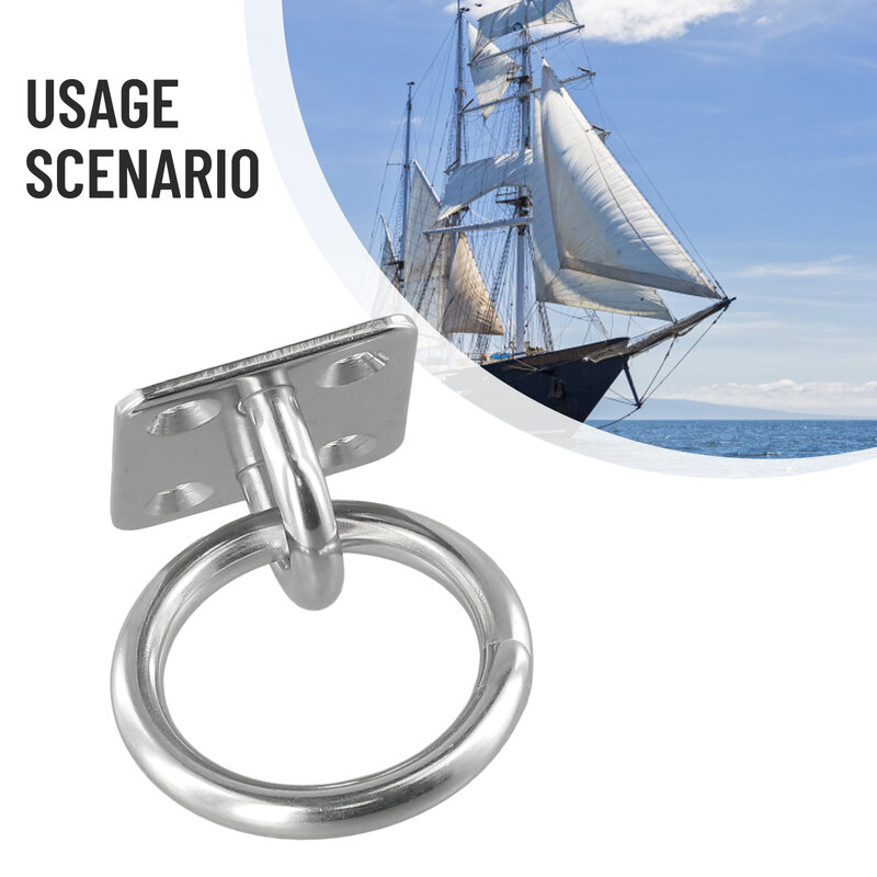Piring mata kotak Laut Baja tahan karat stabil baru dengan cincin 1 buah Aksesori kabin 6mm Yacht