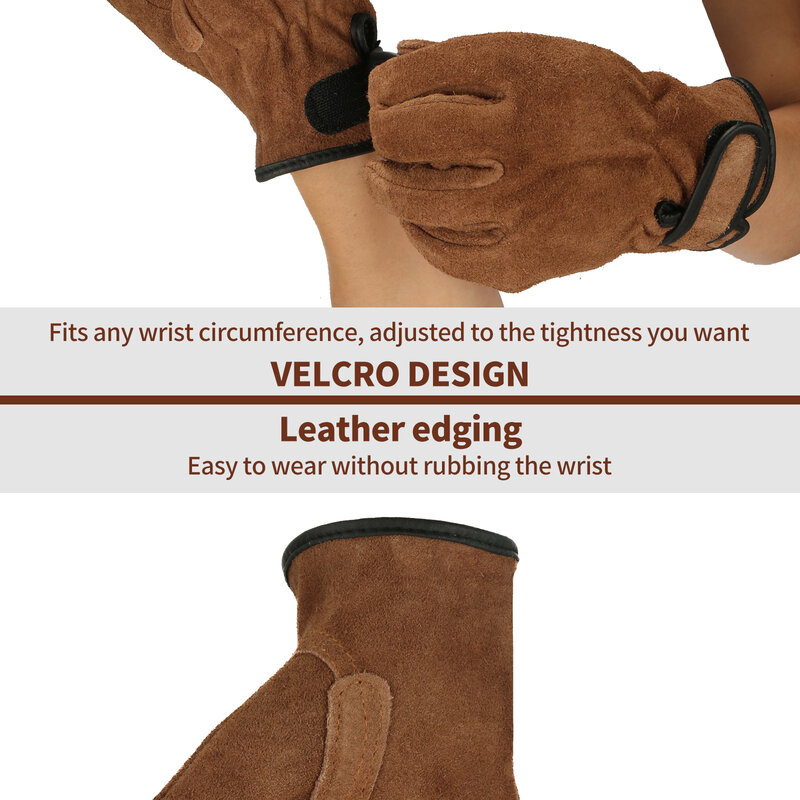 Leather Work Glove For Men Hand Protection Machanic Working Gloves Weld Graden Motorcycle Anti-slip Cut-resistant Safety Work