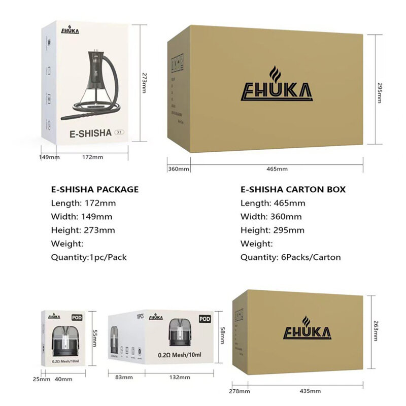 Longmada-Kit de narguilé Shisha elétrico com ecrã LED, EHUKA, prata, 1 Pc