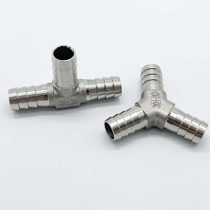 Conector de tubo de acero inoxidable 304 de tres vías, 6mm, 8mm, 10mm, 12mm, 13mm, 14mm, 15mm, 16mm, 19mm, 20mm