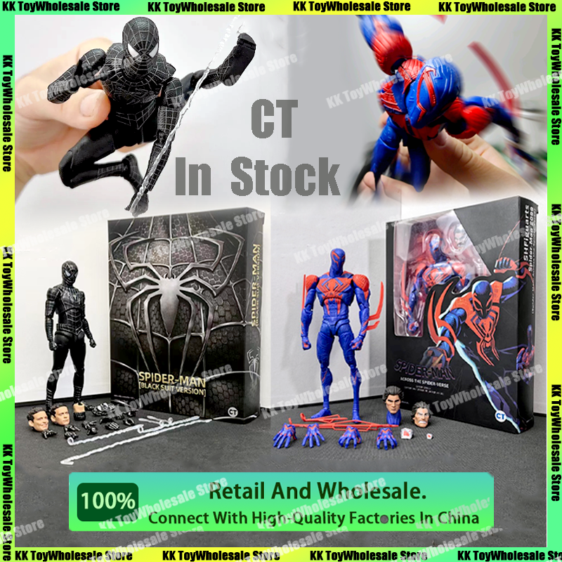 Ct-figuras de acción de Spider-Man 2099 Shf S.H.Figuarts, Spiderman a través del Spider-Verse Venom, traje negro Tobey, juguetes de regalo, en Stock