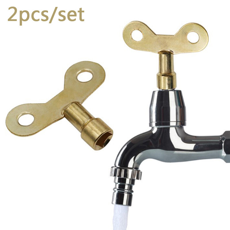 2 pçs bleed chave quadrado soquete torneira chaves de água do radiador bronze especial bloqueio buraco ferramentas encanamento