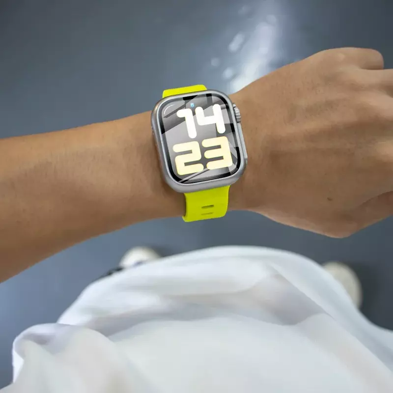 Correa de silicona para Apple Watch, pulsera para Iwatch Series 6 SE 5 4, 9, 8, 7, 41mm, 45mm, ultra 2, 49mm, 44mm, 40mm, 38mm, 42mm