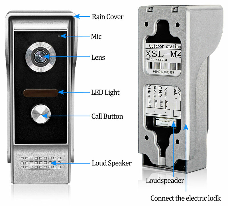 IR Night Vision 700TVL Kamera Inframerah Luar Ruangan Tahan Air Bel Pintu Video Interkom Sistem untuk 4 Kabel Kabel Telepon Pintu Video Berkabel