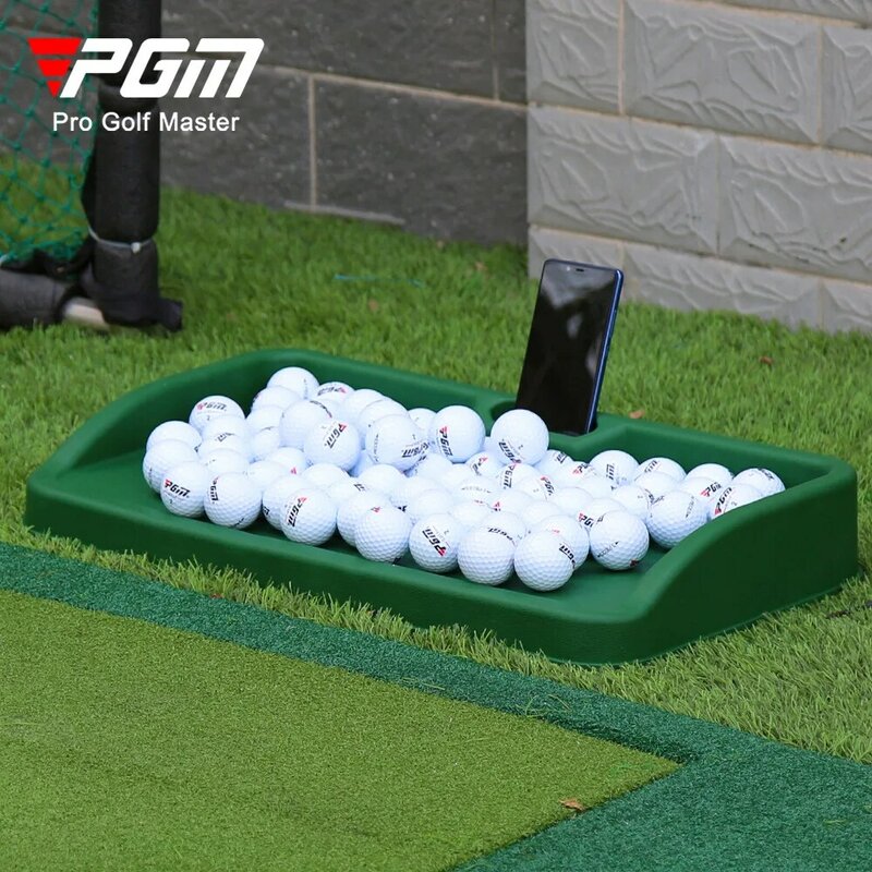 Контейнер PGM для хранения мячей для гольфа, контейнер для хранения с держателем для мобильного телефона и видео, средства для тренировок по гольфу, 100 мячей из мягкой резины, QK005