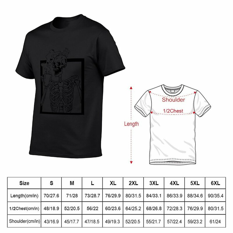 男性用のパーソナライズされた骨格Tシャツ,「heavyweight」,グラフィック,ユニセックス