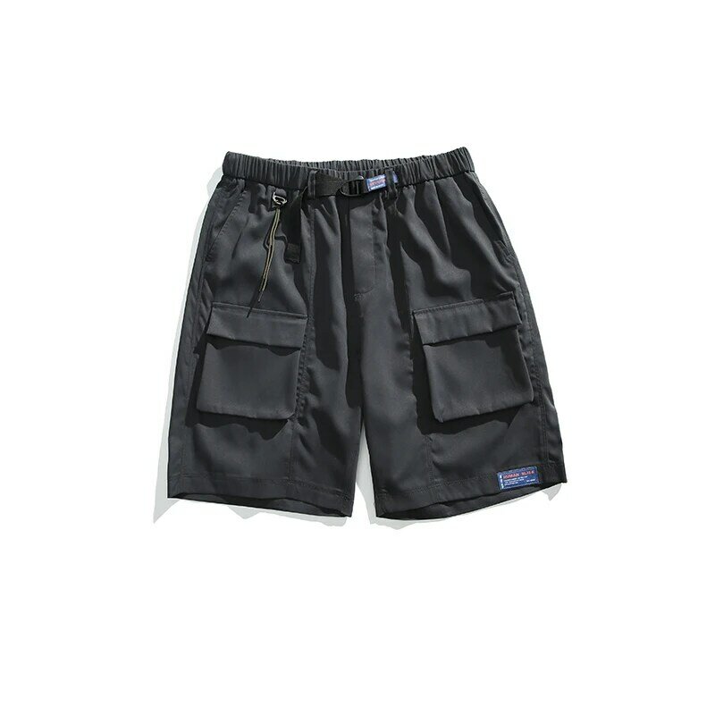Pantalones cortos de carga ligeros para hombre, Shorts tácticos con múltiples bolsillos, transpirables, color caqui sólido, Verano