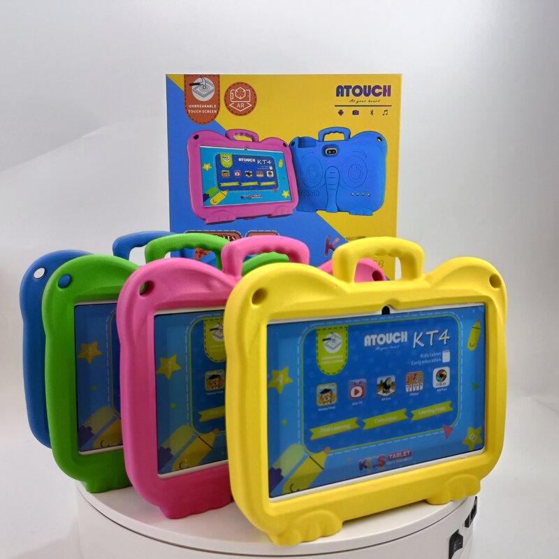 Atouch Tablet Seri anak-anak, PC KT4 7 inci pola gajah Wifi pendidikan dengan perangkat lunak pembelajaran iWawa gratis hadiah