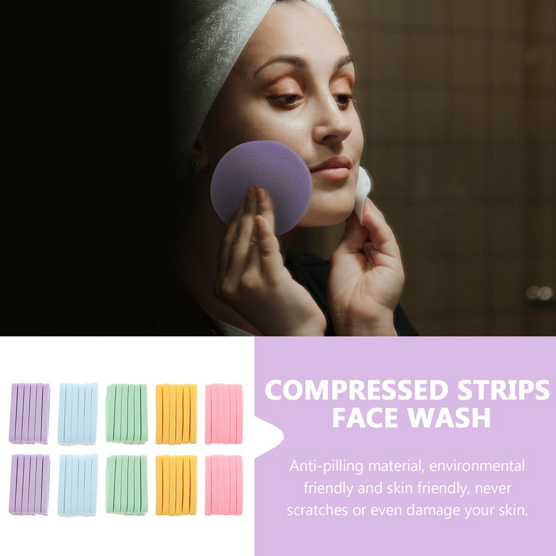 120pcds Compressed Facial Sponges Face Cleaning Pads Makeup Remover Washing Compressed Facial Spongess Exfoliating Cleansing