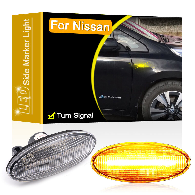 Набор светодиодных габаритных огней для Nissan X-Trai, поворотники с прозрачными линзами, 12 В