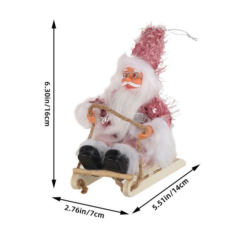 Pluszowy święty mikołaj ozdoba choinkowa świąteczne zawieszki sanie świętego mikołaja wisiorek w kształcie lalki pluszowe Santa ozdobne i słodkie Santa