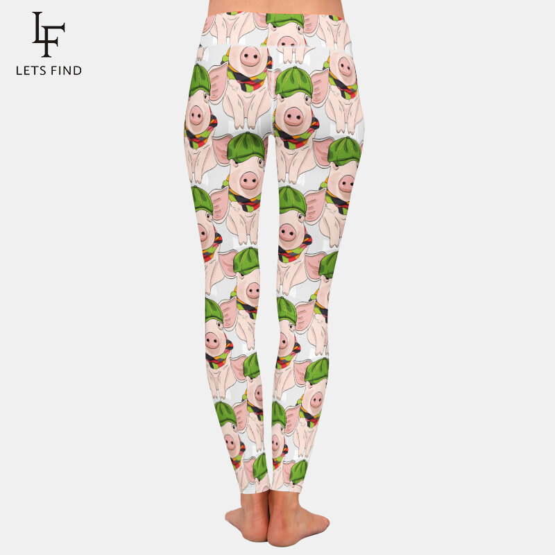 LETSFIND – pantalon taille haute avec impression numérique cochon 3D pour femmes, Leggings de Fitness décontractés, à la mode