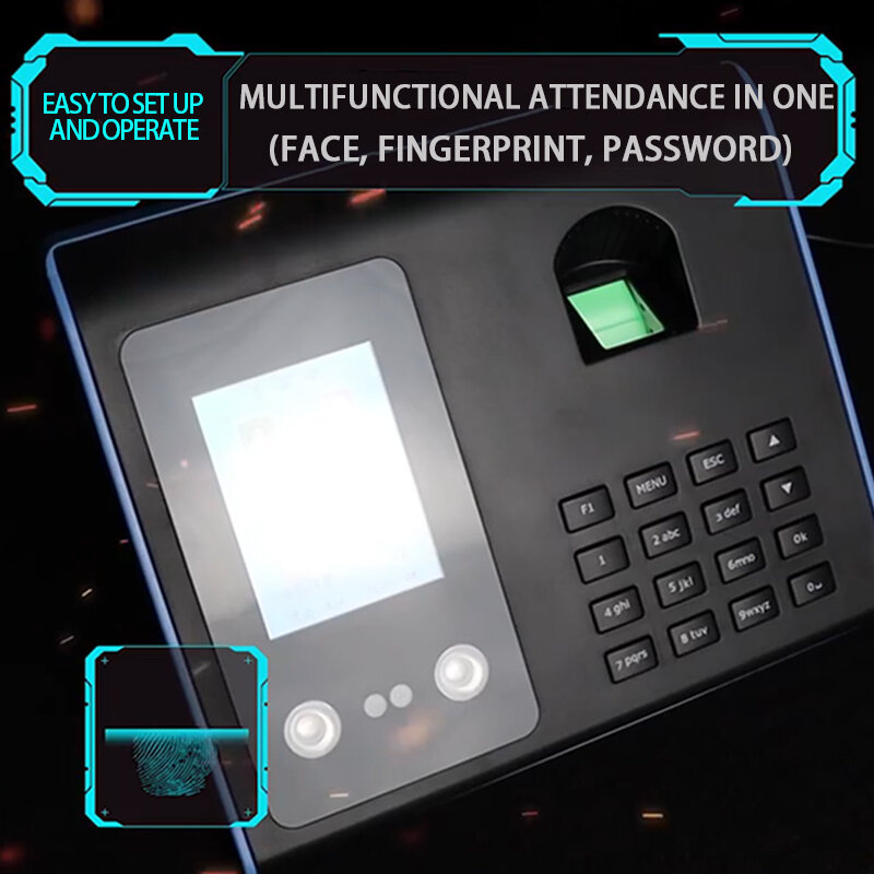 Gezichtsherkenning Time Card Machine YK-FA01 Gezicht Sign-In Machine Vingerafdruk Facial Alle-In-Een Werknemer Punch in Apparaat