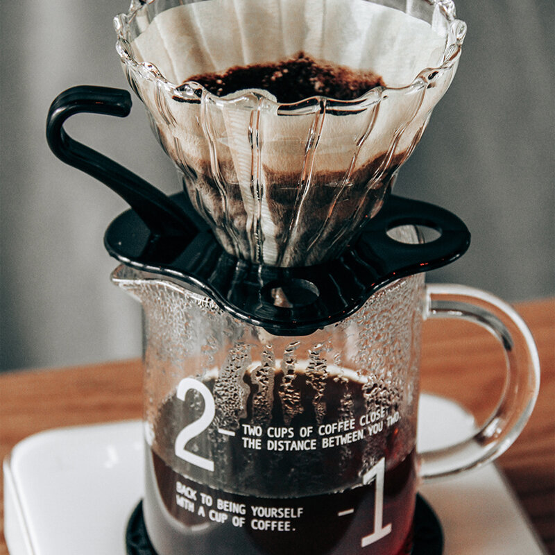 JINYOUJIA-Juego de ollas para compartir café hecho a mano con escala, vidrio de borosilicato, hecho a mano, resistente al calor, hogar, 400ml
