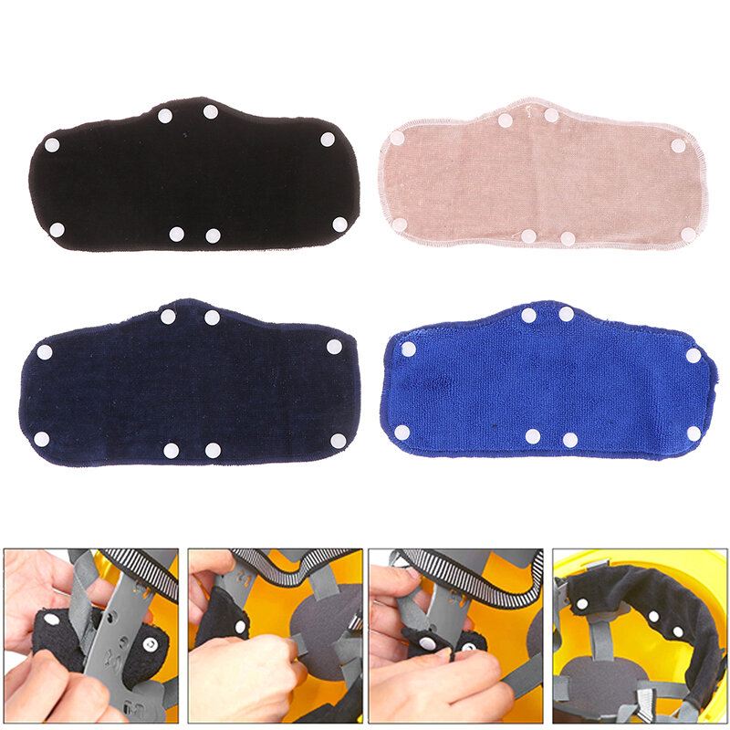 4pcs Helmets Sweat Pads Washable Hard Hat Liner Quickly Absorbs Sweat Terry Cloth Snap-On Sweatband Liner With Good Sweat Absorb