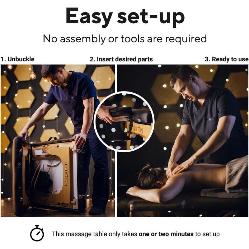 Luxo Home Premium Memory Foam Massage Table, dobrável e portátil com estojo de transporte, fácil de configurar