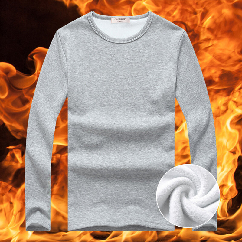 2023 Winter Männer Thermo Unterwäsche Tops Fleece verdickt T-Shirt schlanke Unterseite warme Kleidung Pullover Langarm Basis T-Shirt