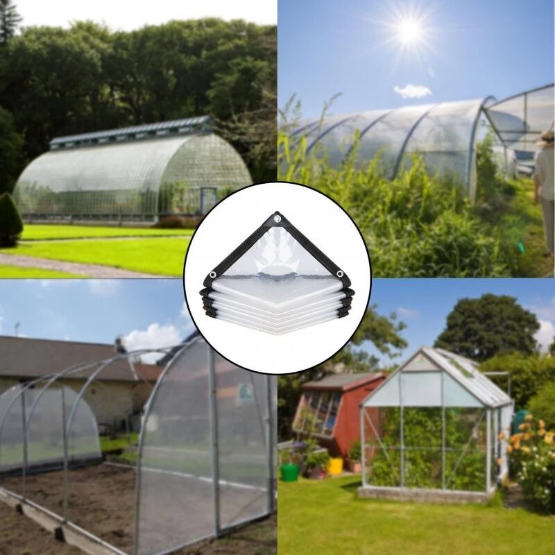 Thicken Transparent Waterproof Tarpaulin Garden Rainproof Clear Poly Tarp Plant Cover Insulation Shed Cloth with Grommets