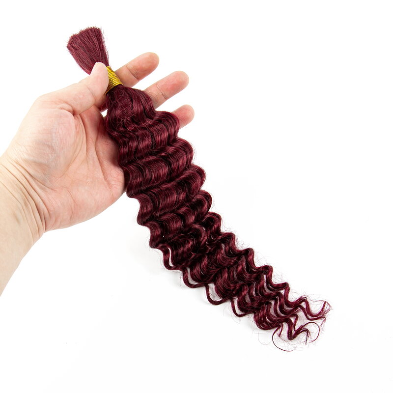99J Цветные Волнистые объемные человеческие волосы для плетения, без уточка, натуральные волосы, 28 дюймов, вьющиеся человеческие волосы для Плетения КОС в стиле бохо