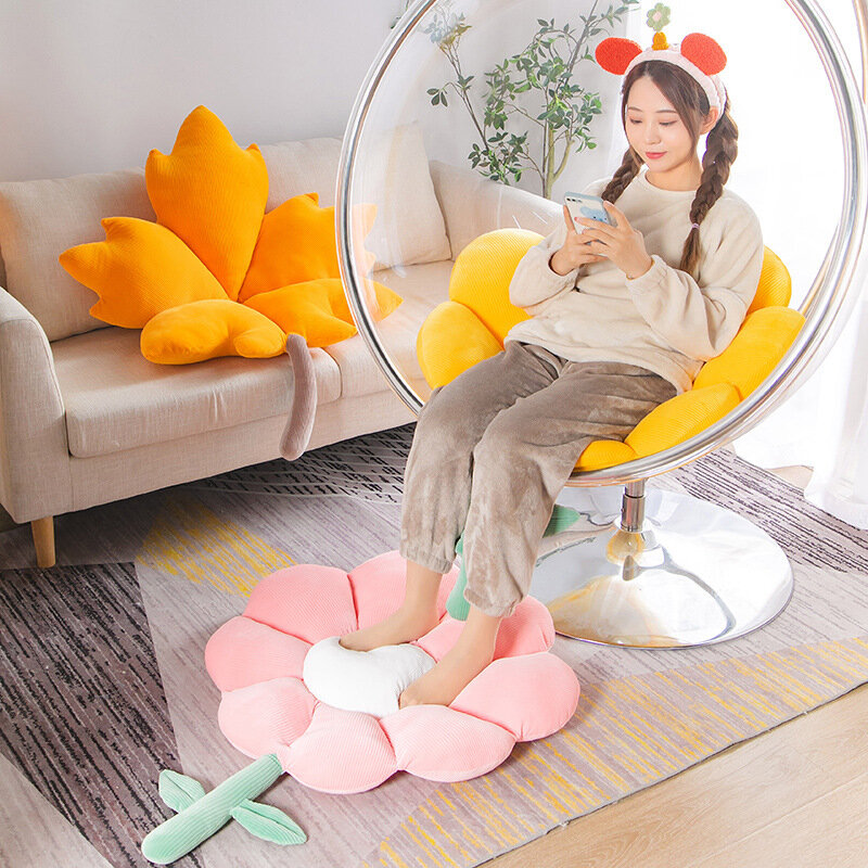 Kawaii Maple Leaf Flower Cushions Office Cute Backrest  Ins Style Plush Pillow Stuffed Soft Plant Cushion for Home Sofa Decor