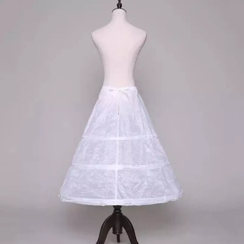 Hochwertige weiße 3 Reifen A-Linie Petticoat Krinoline Slip Unterrock für Ballkleid Brautkleid